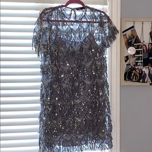 Zara Fringed Sequined Dress